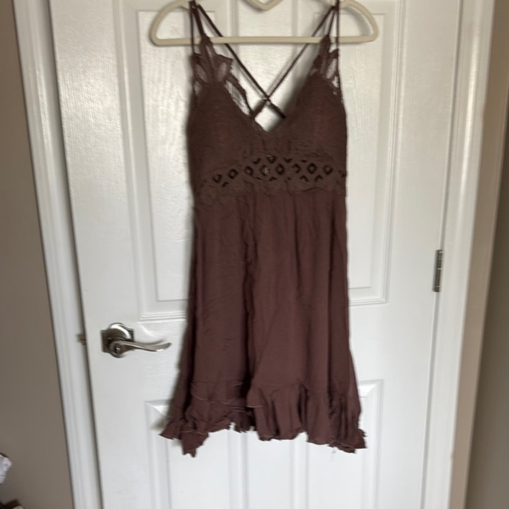 NWT Boutique La Miel  Brown Lace Dress